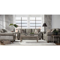 Leinster Faux Leather Upholstered Nailhead Sofa Loveseat And Chair Set In Stone Gray