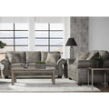 Leinster Faux Leather Upholstered Nailhead Sofa And Loveseat Set In Stone Gray