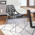 Leisuremod Asbury Orange Open Back Chrome Dining Side Chair