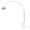 Leisuremod Lenox Arch Mid Century Modern White Marble Base Floor Lamp