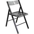 Leisuremod Menno Clear Contemporary Folding Chair W Chrome Frame