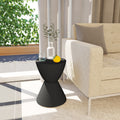Leisuremod Modern Boyd Round Black Side Table
