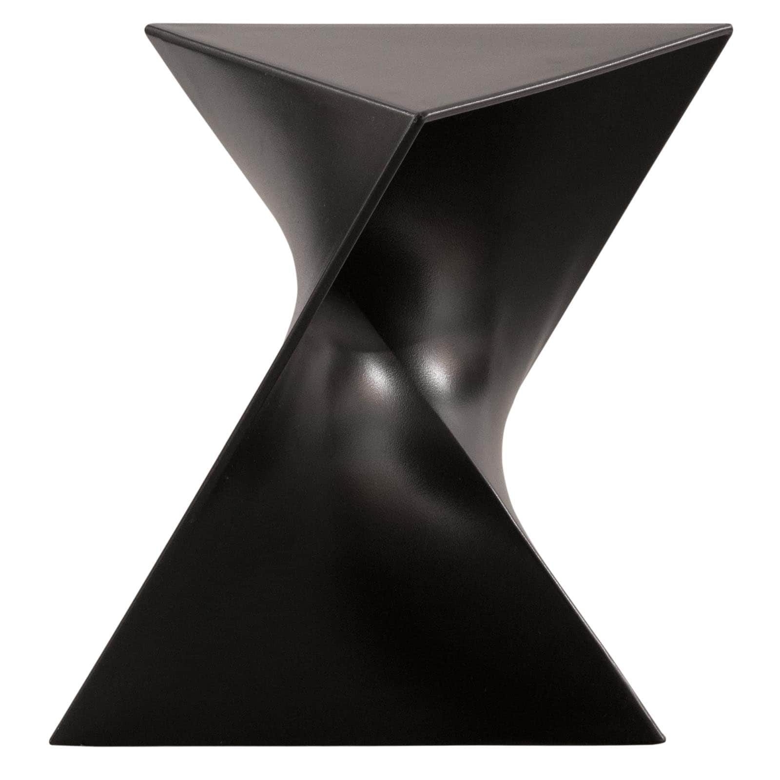 Leisuremod Quinzy Modern Vanity Stool Side Black Table