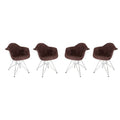 Leisuremod Willow Velvet Accent Armchair Eiffel Chrome Base Set Of 4