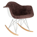 Leisuremod Wilson Modern Velvet Rocking Chair With Eiffel Base