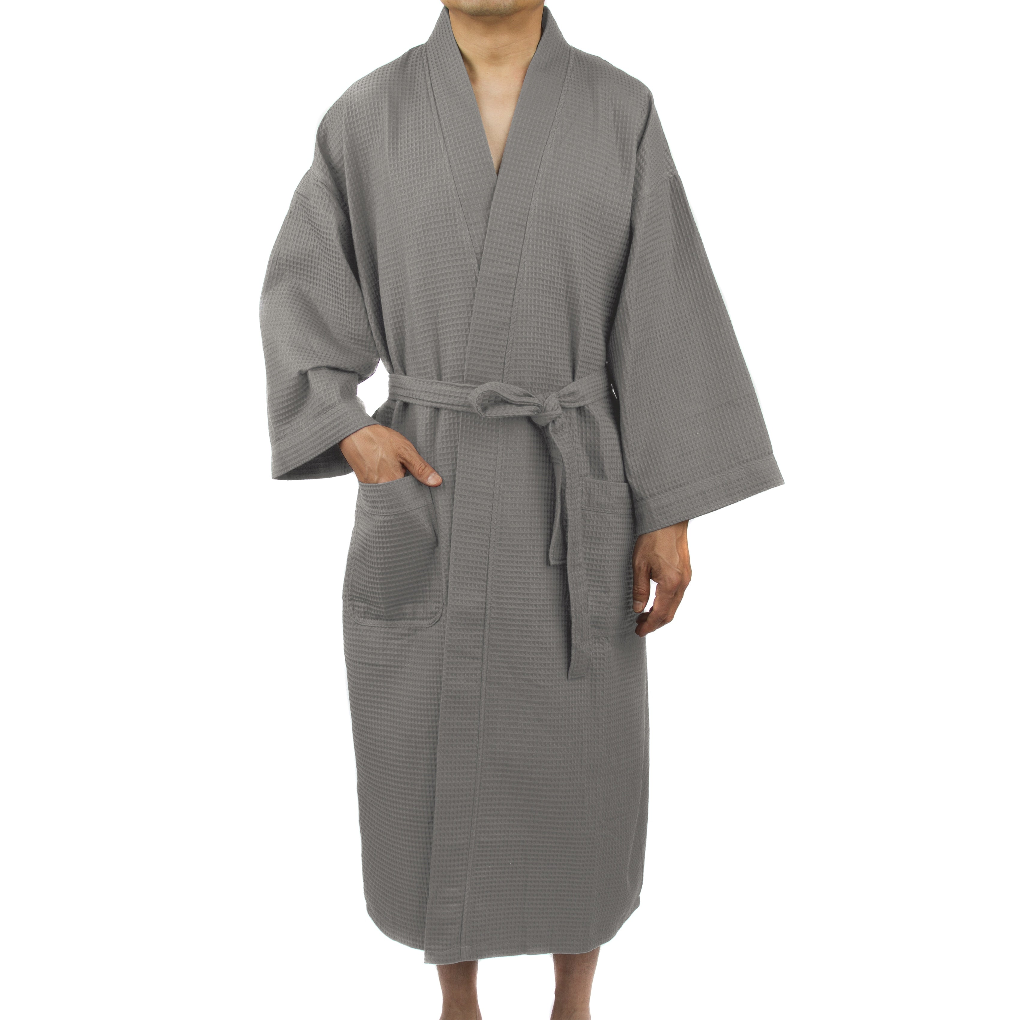 Leisureland Mens Waffle Weave 48 Inch Kimono Robe