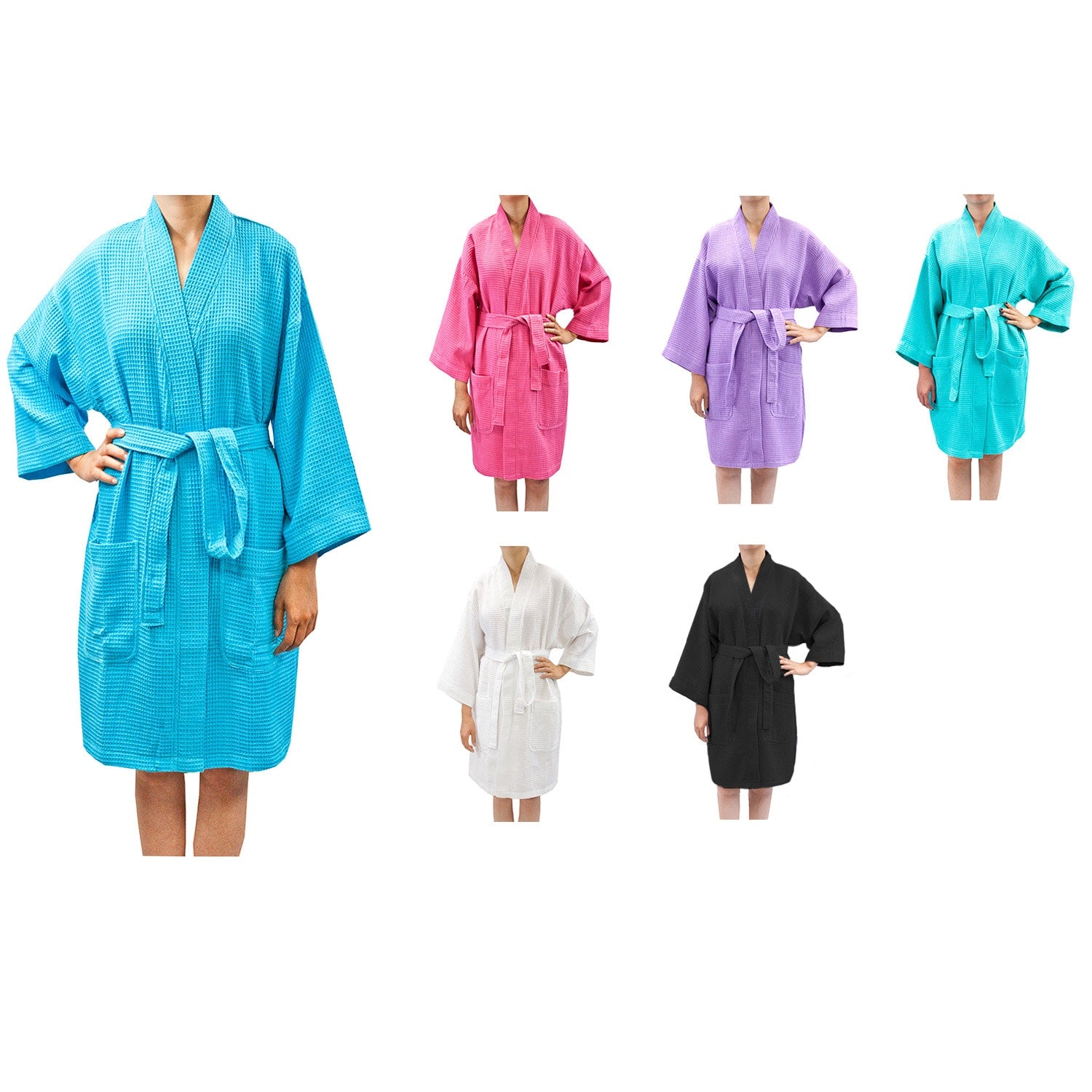 Leisureland Womens Waffle Weave Spa Bathrobe