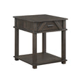 Leky Side End Table 24 Inch 1 Drawer With Lower Open Shelf Brown