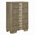 Leky Tall Dresser Chest 5 Reeded Drawers With Handles Antique Oak Brown