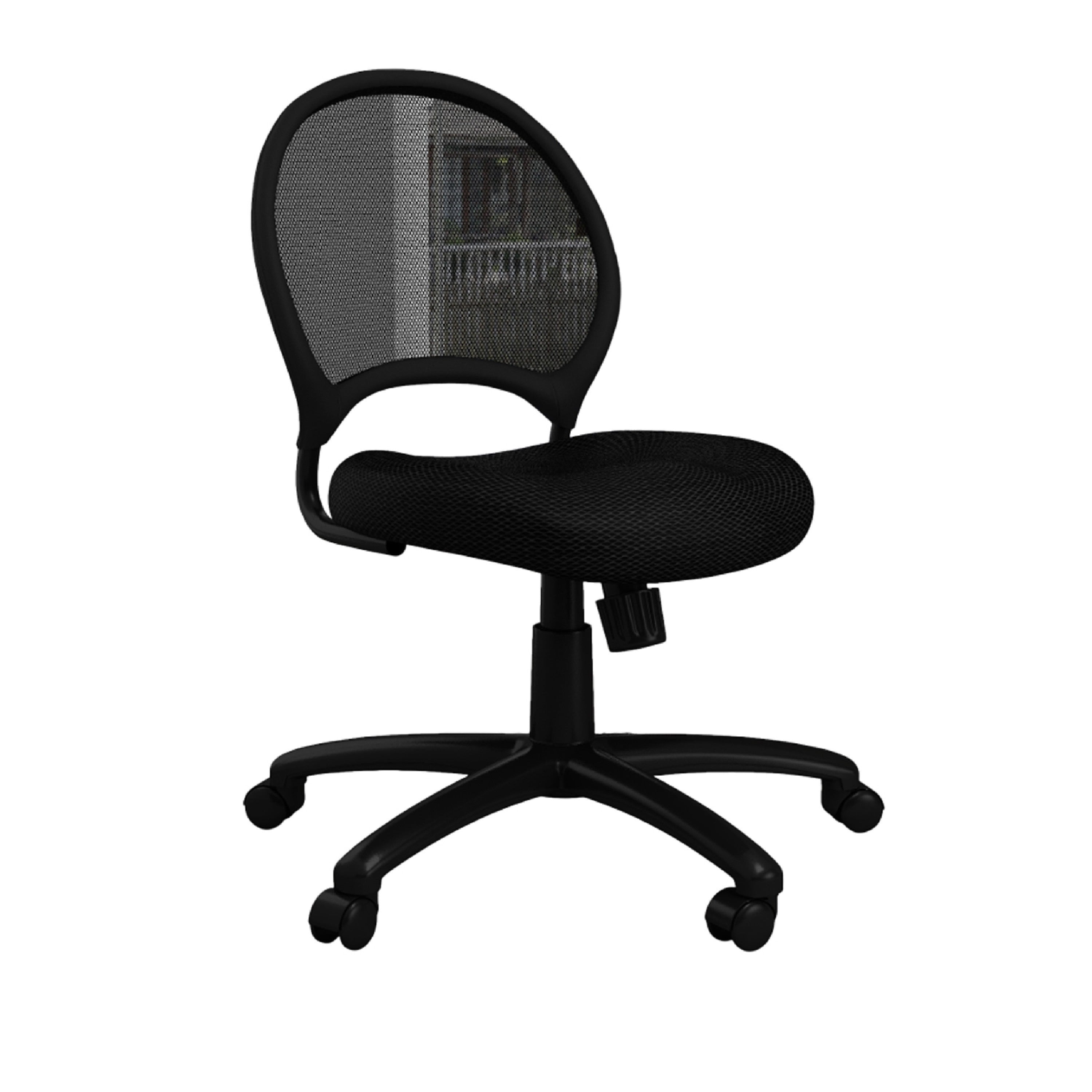 Lene Armless Office Chair Breathable Black Mesh Adjustable Seat