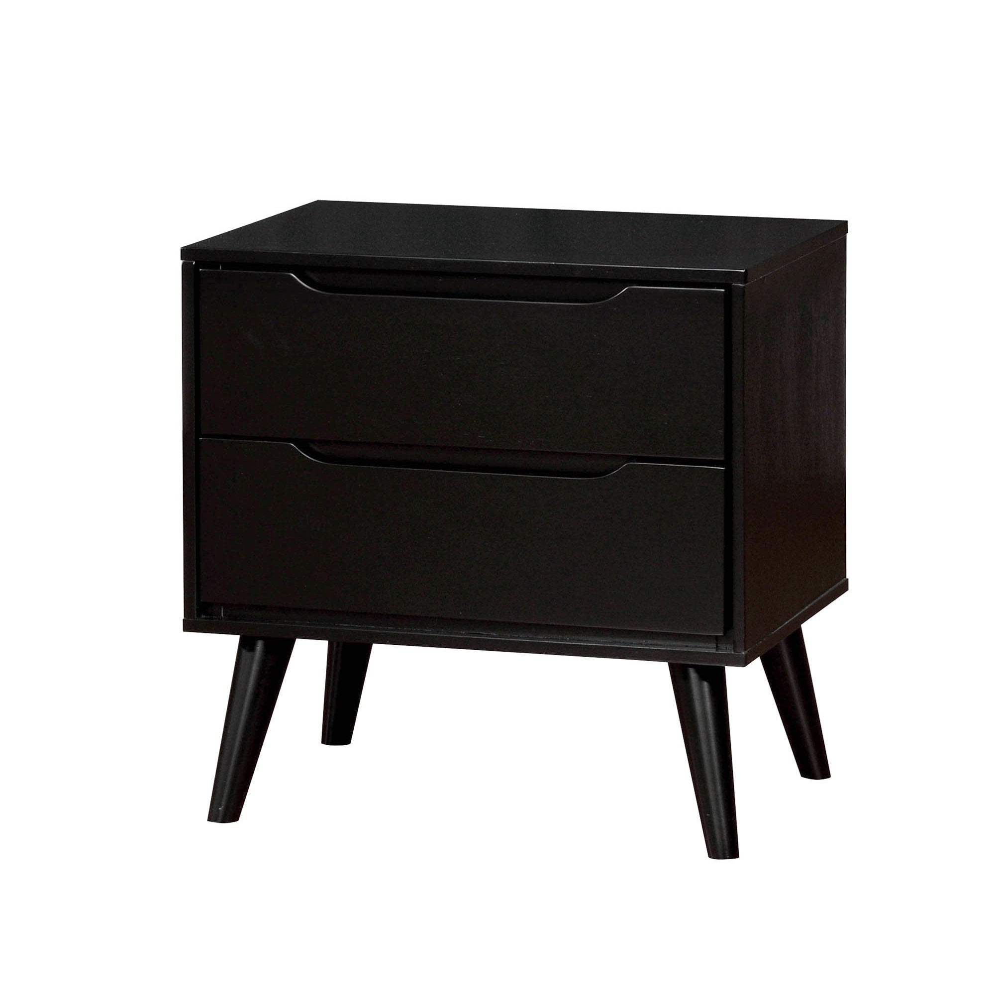 Lennart Mid Century Modern Nightstand Black