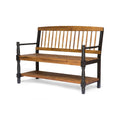 Lennon Acacia Wood Bench With Shelf By Christopher Knight Home