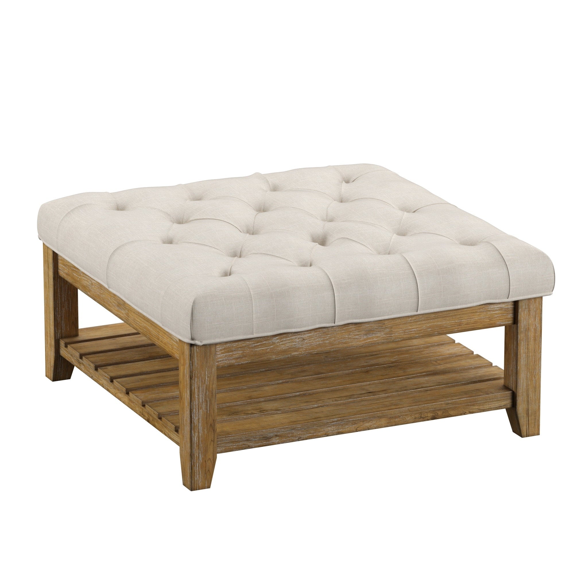 Lennon Pine Planked Storage Ottoman Coffee Table By Inspire Q Artisan