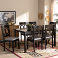 Lenoir Modern And Contemporary Upholstered Wood 7 Piece Dining Set
