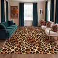 Leopard Print Area Rugs Washable Cheetah Rug For Bedroom Dining Room