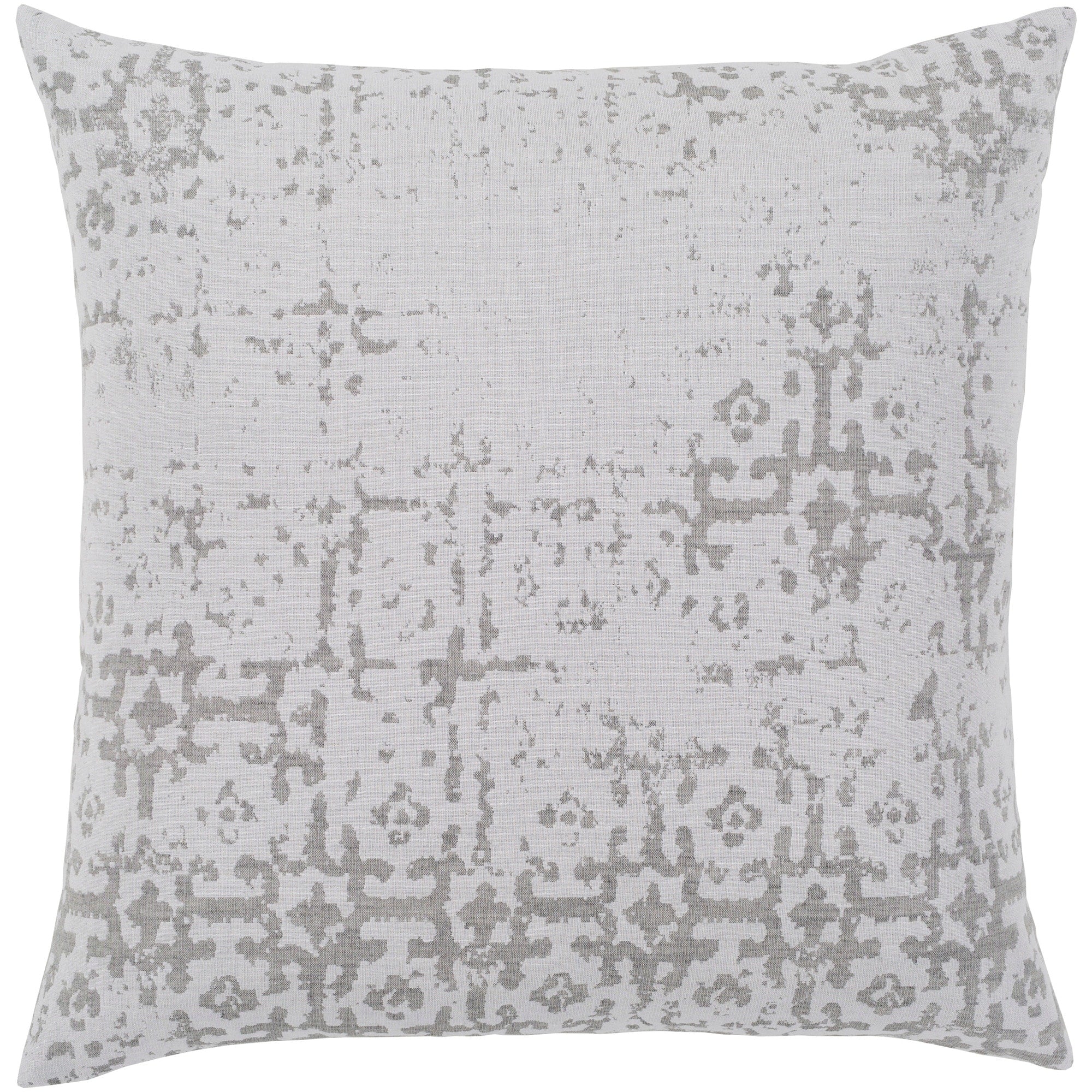 Leopold White Grey Feather Down Throw Pillow 20 X 20