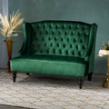 Leora Wingback Tufted Velvet Fabric Loveseat By Christopher Knight Home