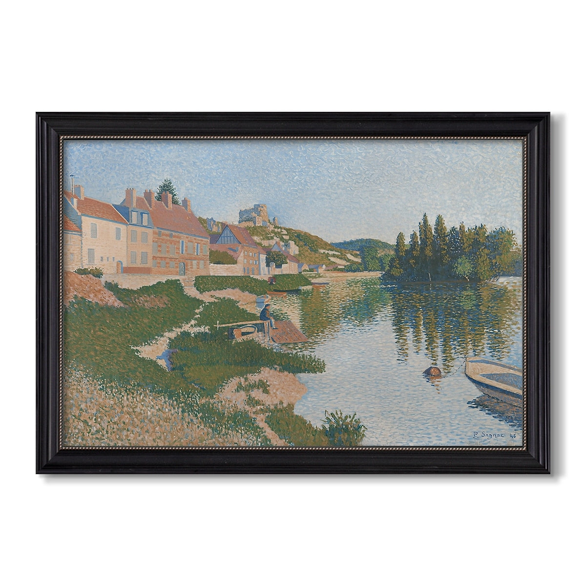 Les Andelys Cote Daval 1886 Paul Signac Custom Framed Canvas