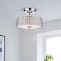 Lesath 3 Light Shaded Drum Semi Flush Mount