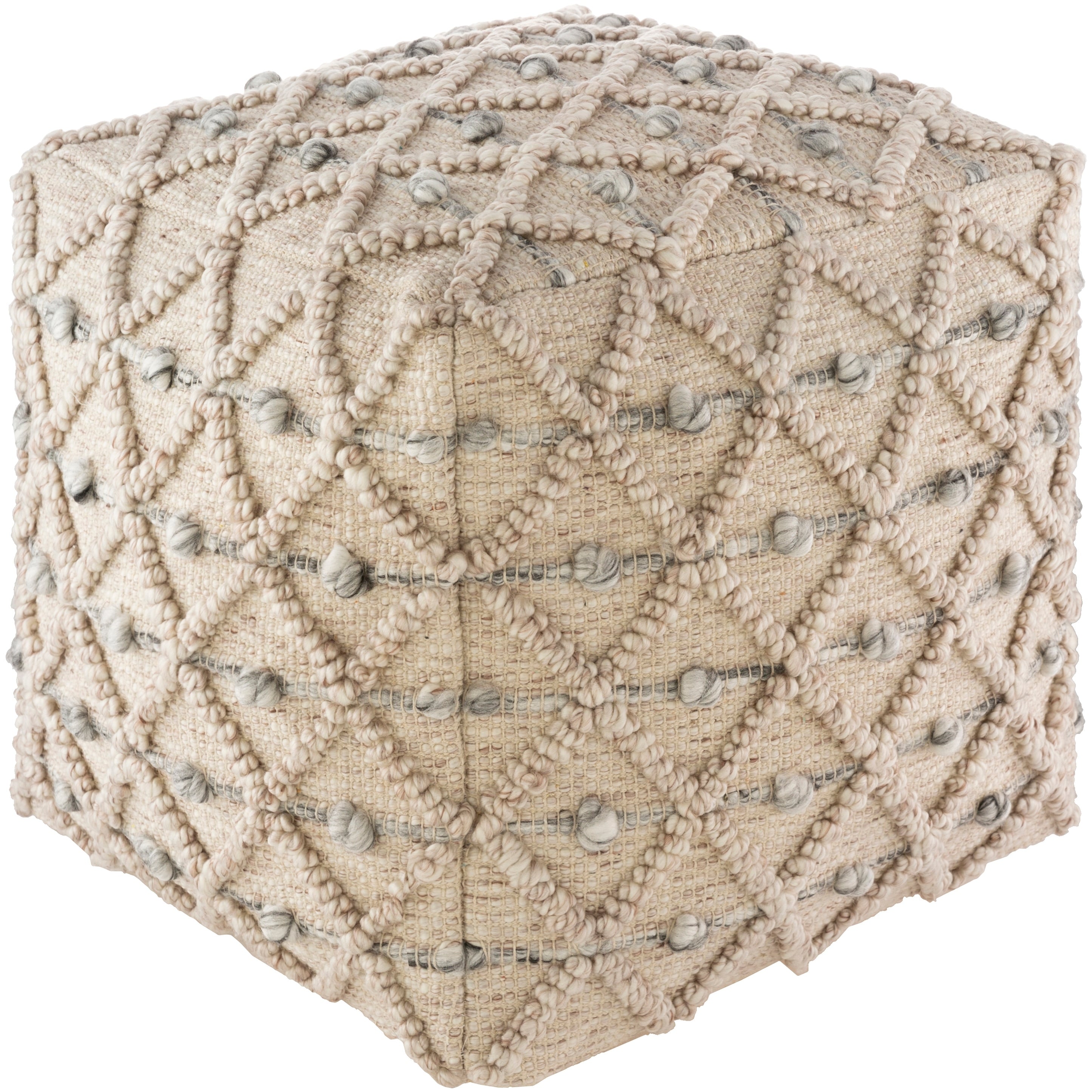 Leslawa Farmhouse 18 Inch Cube Pouf