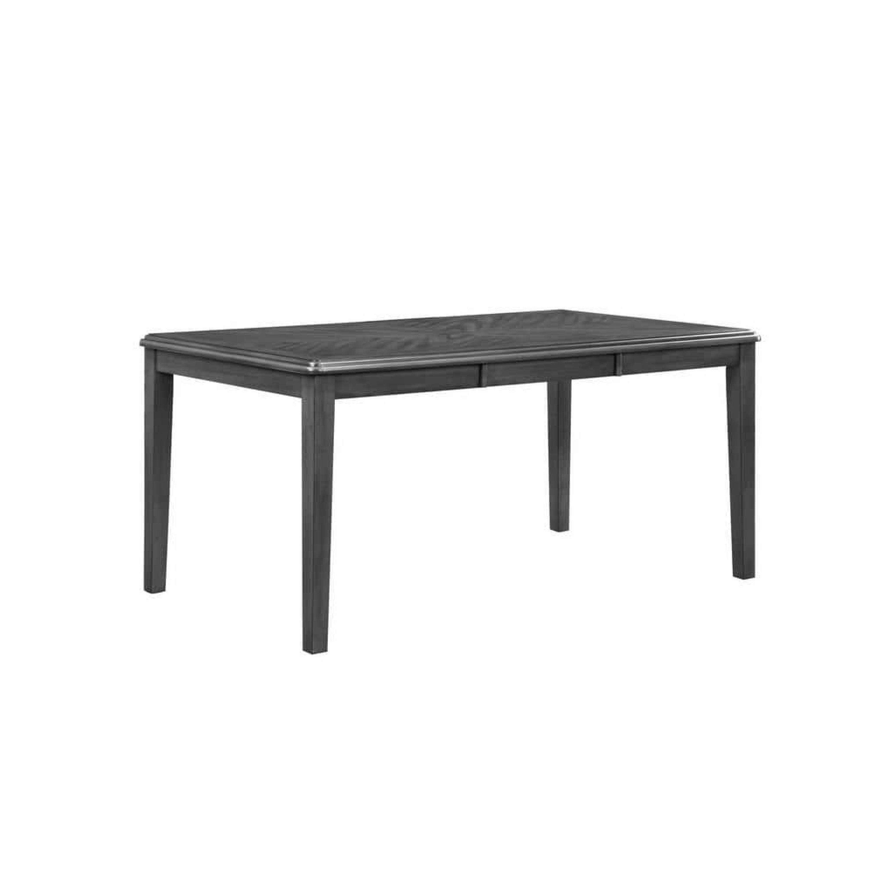 Leslee Dining Table 78 102 Inch Extendable Gray Top White Marble Inlay