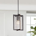 Lestin Oil Rubbed Bronze 1 Light Pendant With Crystal Shade