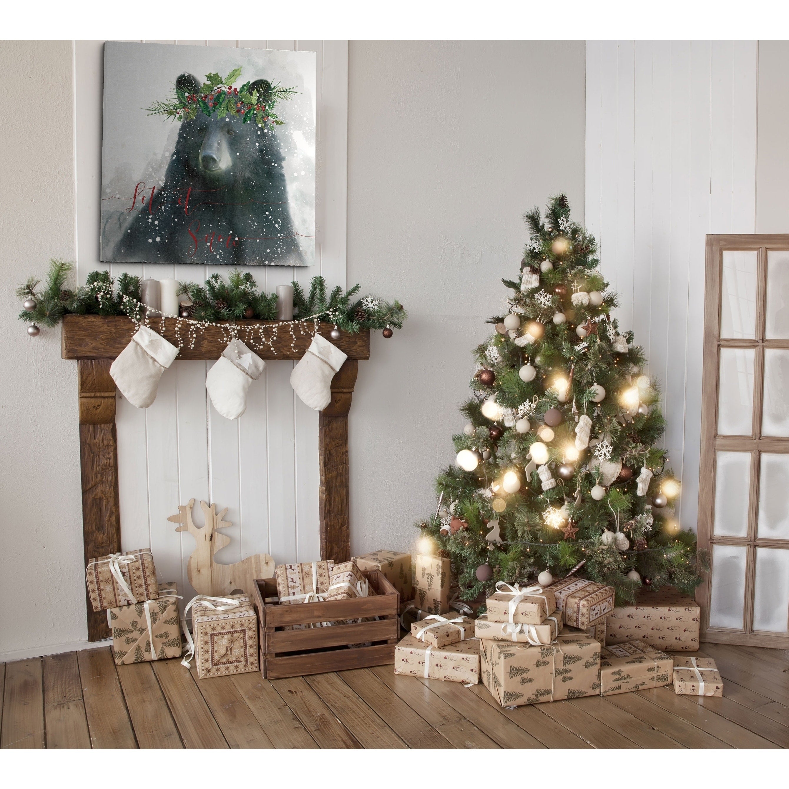 Let It Snow Bear Gallery Wrapped Canvas