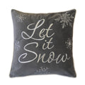 Let It Snow Embroidered Cotton Throw Pillow 20X20 Winter Accent Cushion With Insert Set Of 2