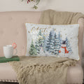 White Farmhouse Christmas Holiday Decor Vhc Let It Snow 14X22 Pillow Polyester Text Digital Print Piping Textured