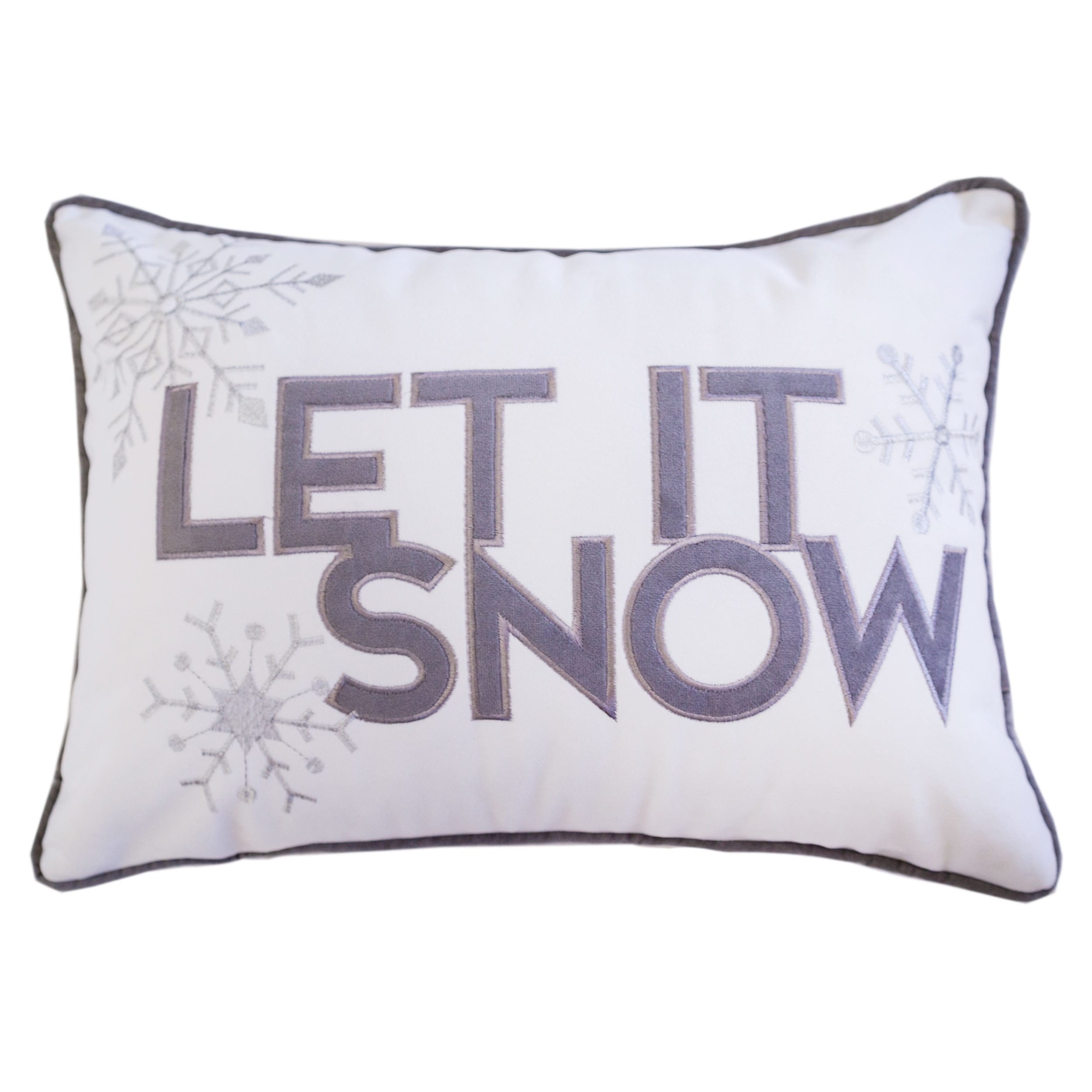 Let It Snow Velvet Lumbar Pillow With Insert 14X20 Set Of 2