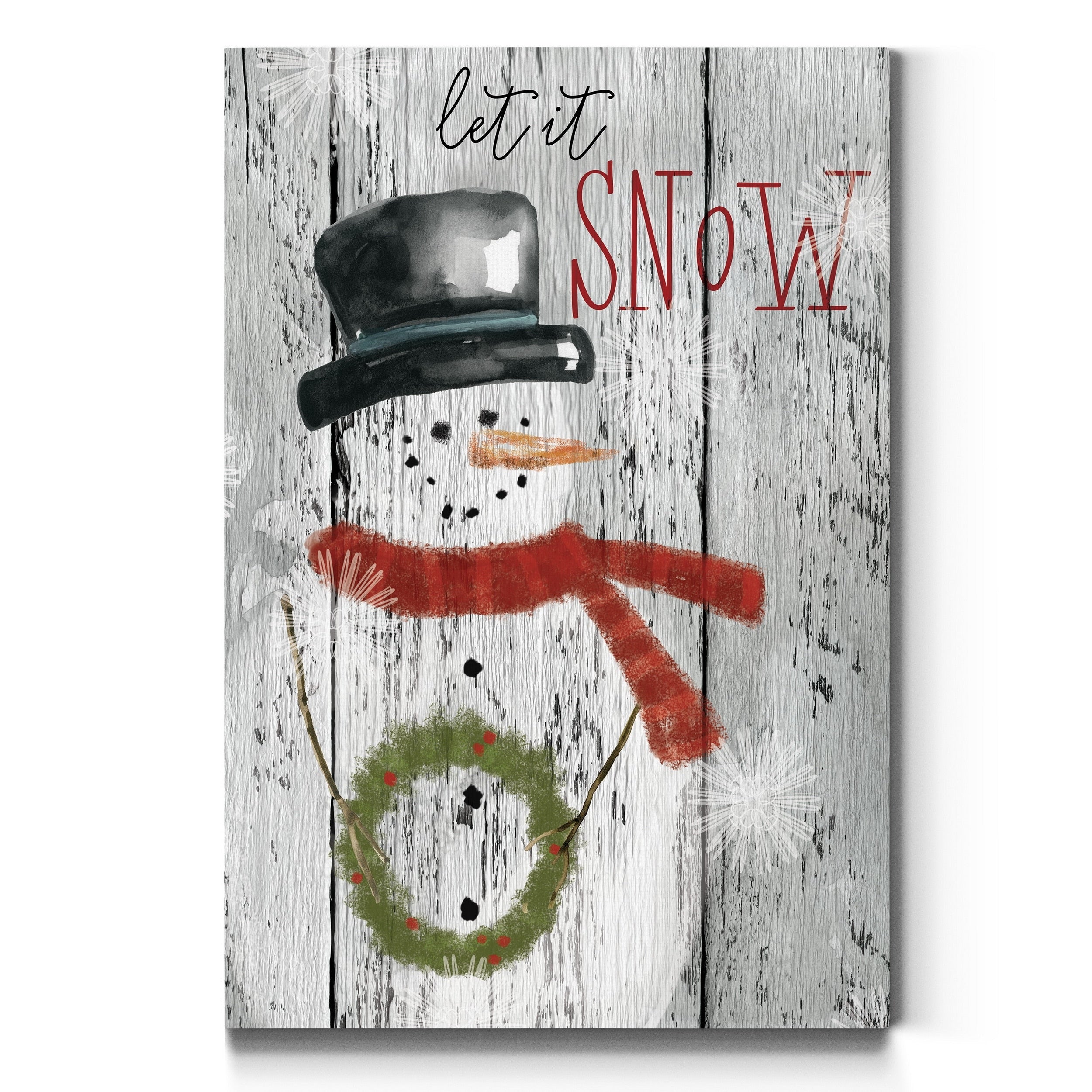 Let It Snow Snowman Gallery Wrapped Canvas