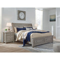 Lettner Light Grey Sleigh Bed With Storage