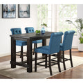 Leviton Antique Black Finished Wood 5 Piece Counter Height Dining Set