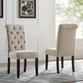 Leviton Solid Wood Tufted Asons Dining Chair Set Of 2