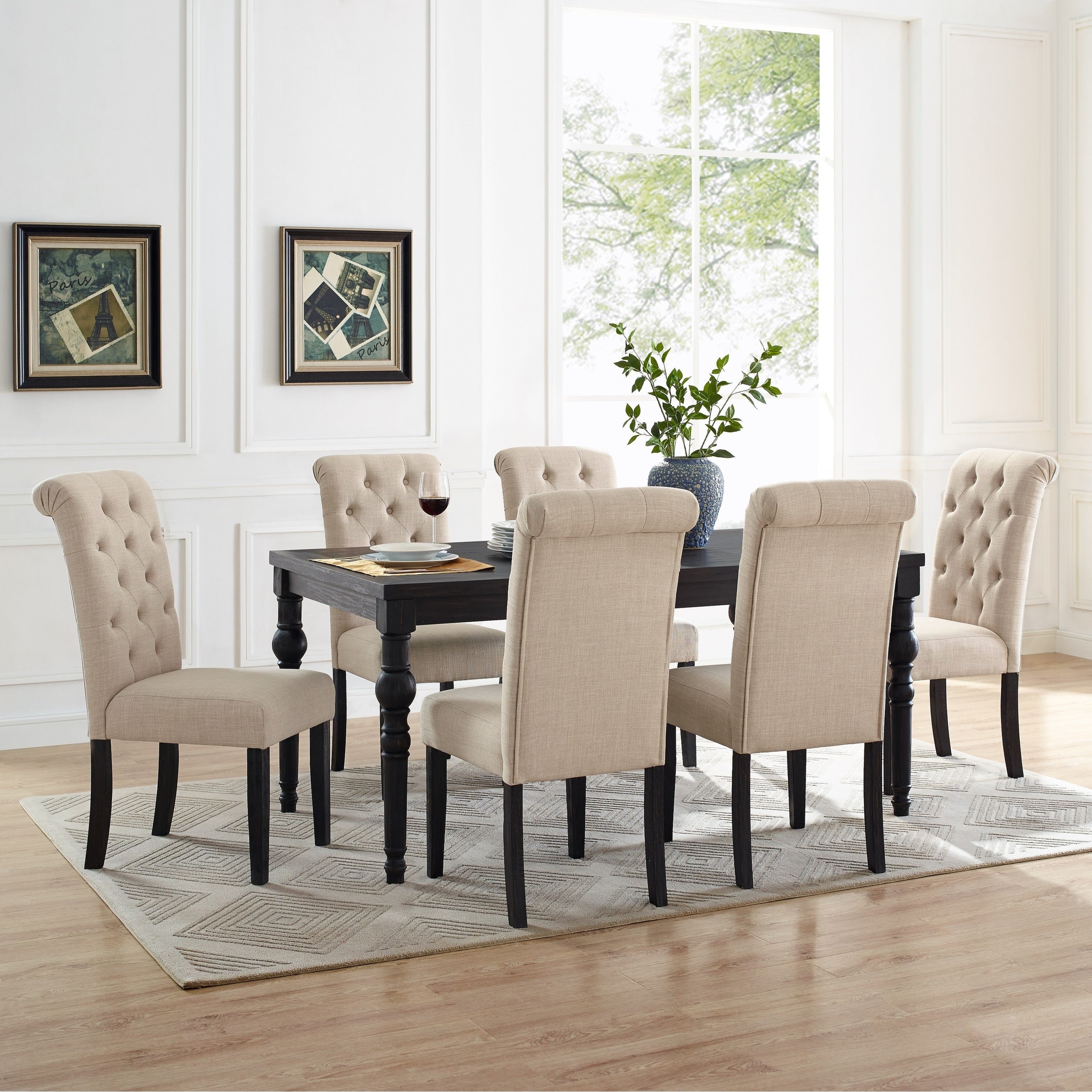 Leviton Urban Style Counter Height Dining Set With 1 Table And 6 Chairs