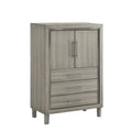 Levy Tall Dresser Chest Led Cabinet And 3 Drawers With Shoe Rack Gray