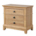 Lexa Nightstand With 3 Drawers Farmhouse Natural Oak Brown