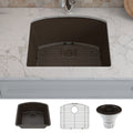 Lexicon Platinum D Shaped Single Bowl Quartz Composite Kitchen Sink