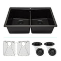 Lexicon Platinum Double Equal Bowl Quartz Composite Kitchen Sink
