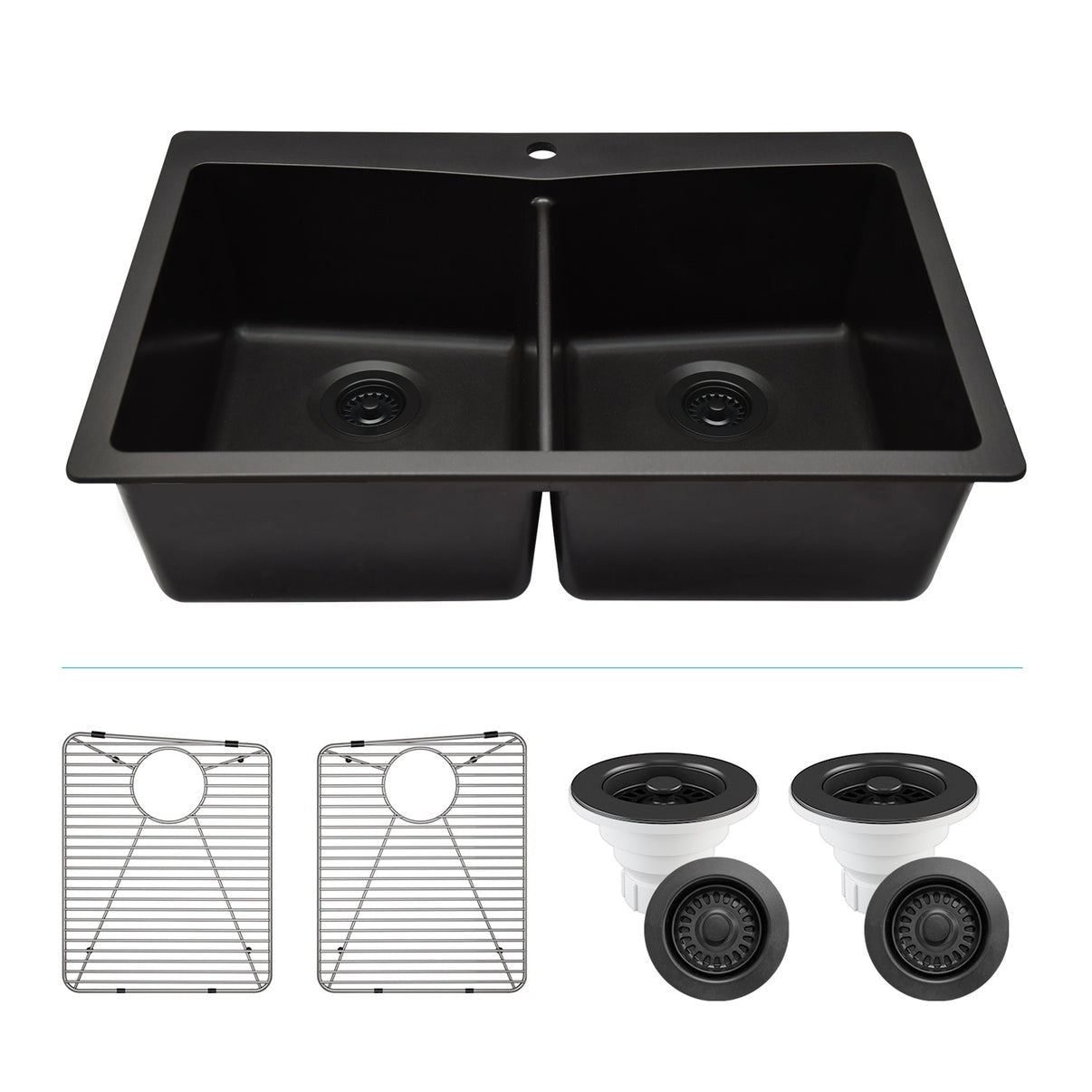 Lexicon Platinum Double Equal Bowl Quartz Composite Kitchen Sink