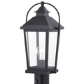 Lexington 1 Light Dusk To Dawn Black Outdoor Post Lamp Clear Glass 7.75 In. W X 17.75 In. H X 6.5 In. D