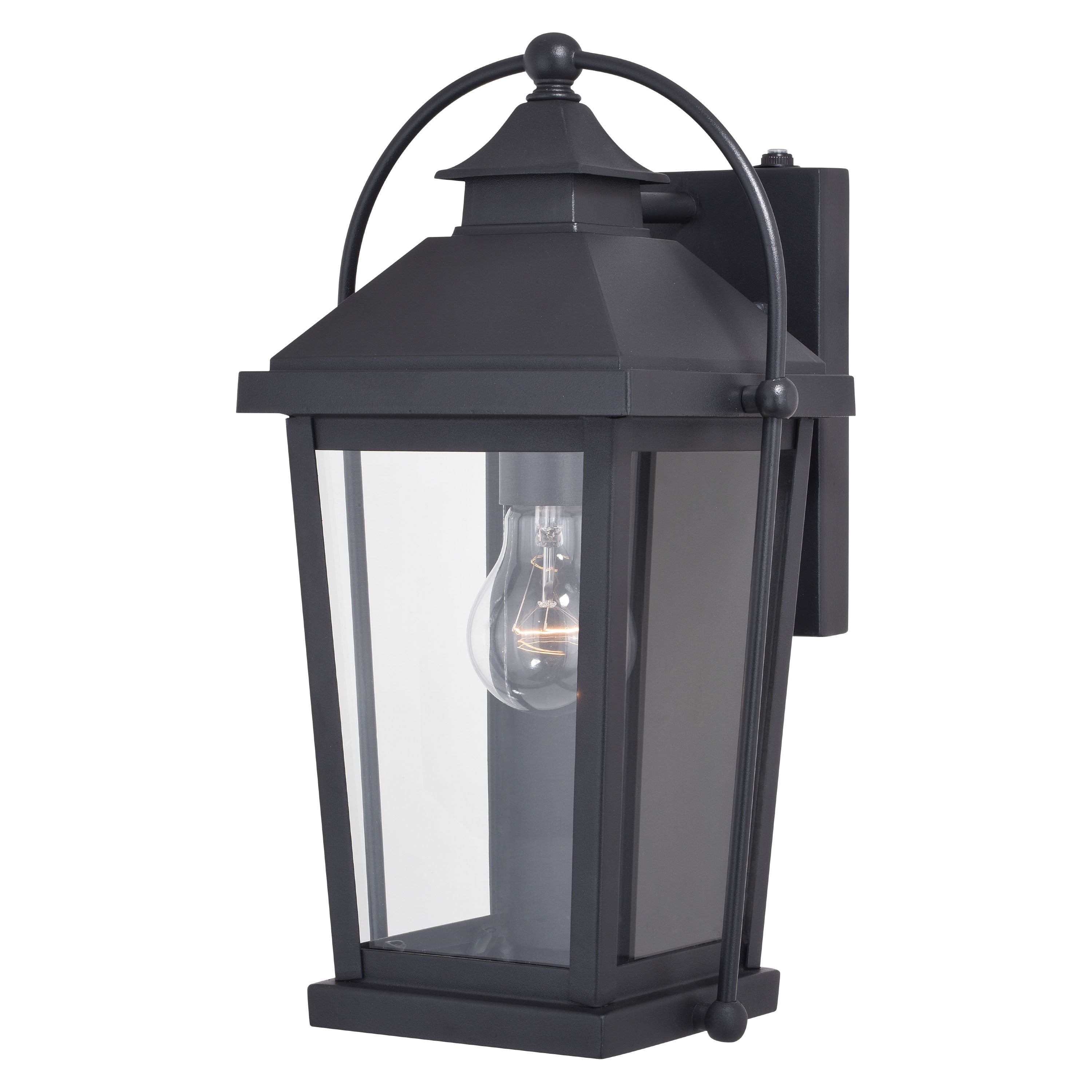 Lexington Dusk To Dawn Black Outdoor Wall Lantern Clear Glass