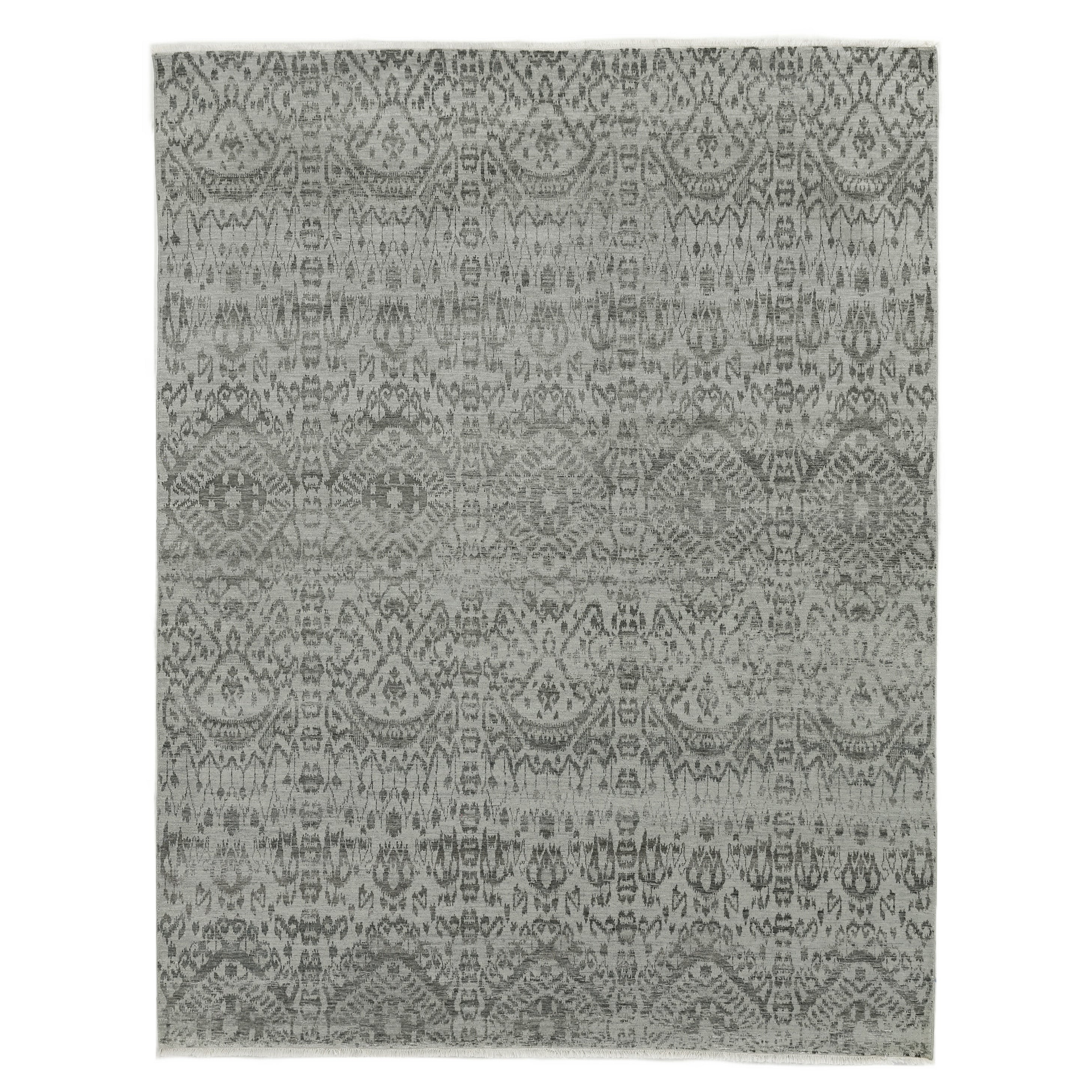 Lexington Hand Knotted Wool Bamboo Silk Silver Gray Area Rug 8 X 10