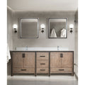 Ziva 84 Double Vanity Cultured Marble Top White Square Sink And No Mirror