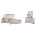 Leyne 4Pc Queen Bedroom Set Cream Upholstery Weathered Gray