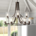 Liam Collection 9 Light Chandelier 30 W 29.75 H Satin Copper Bronze Finish