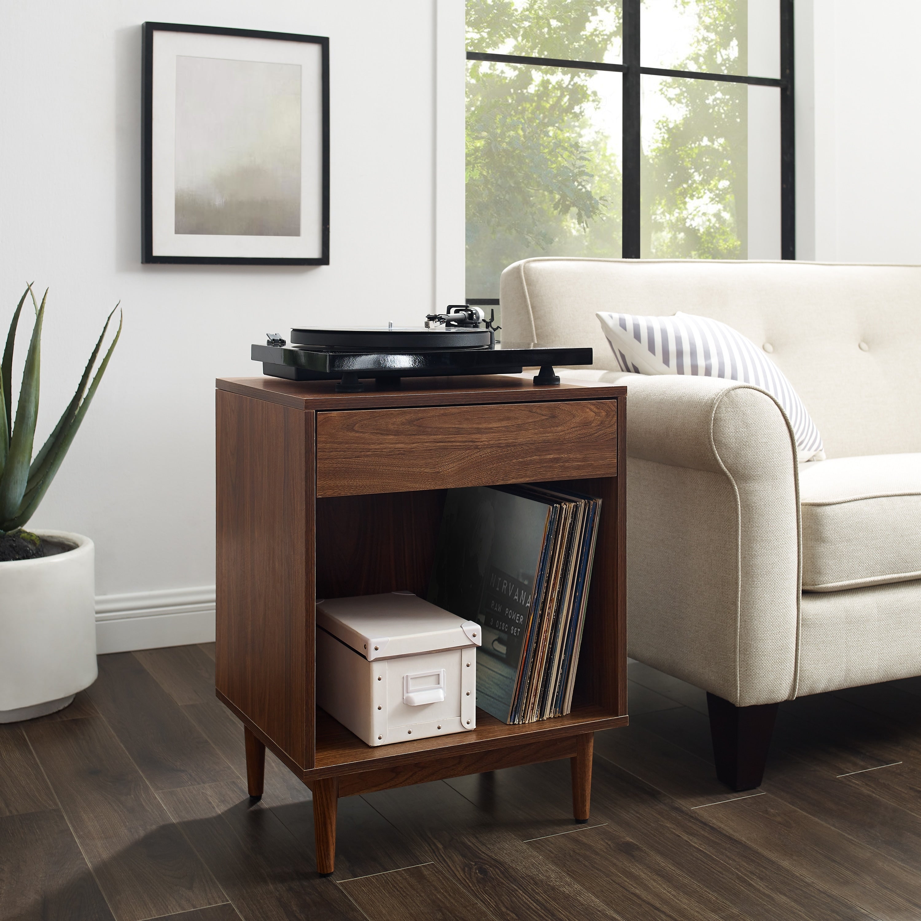 Liam Record Storage End Table 25.5 H X 20 W X 15.75 D