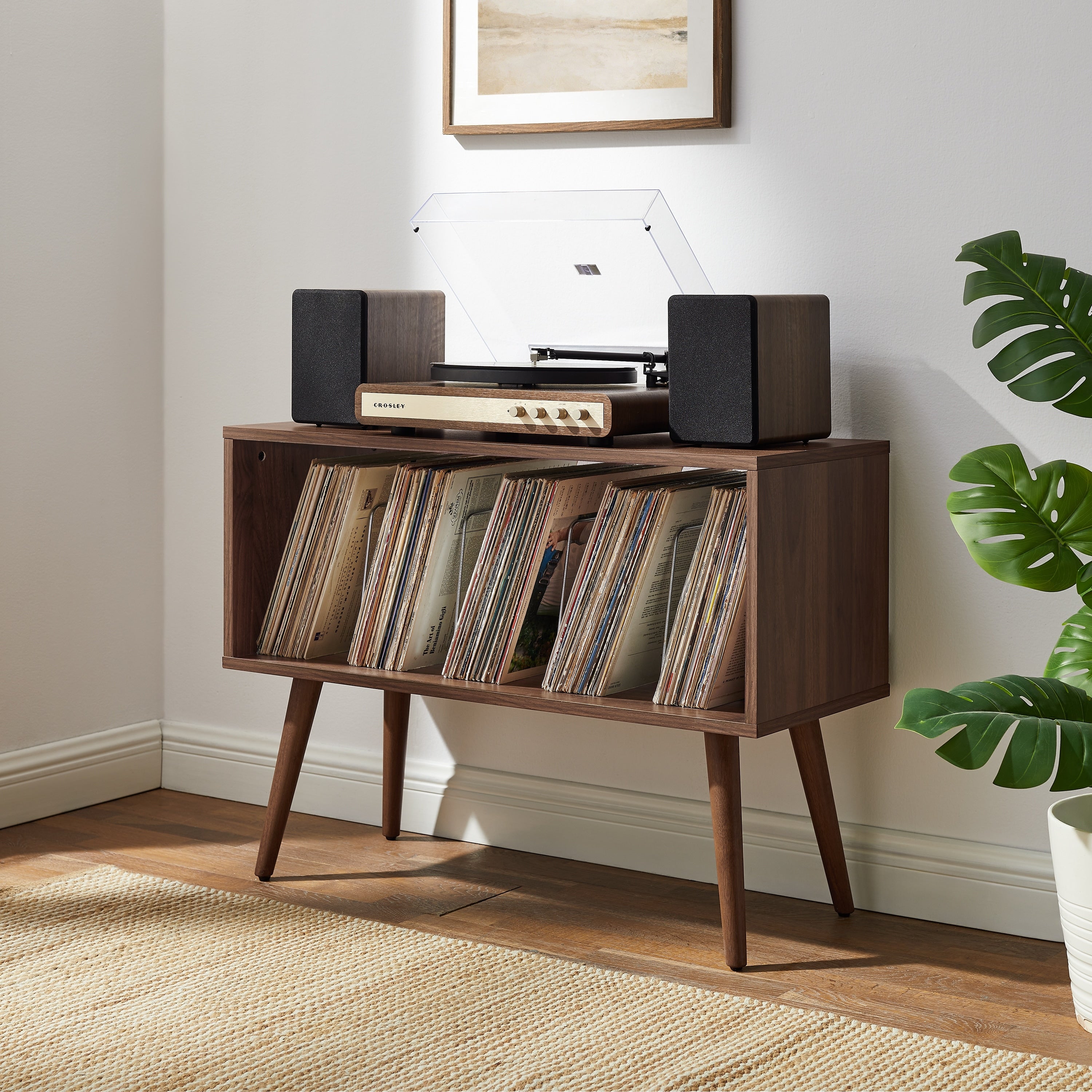 Liam Small Record Player Stand With Vinyl Storage