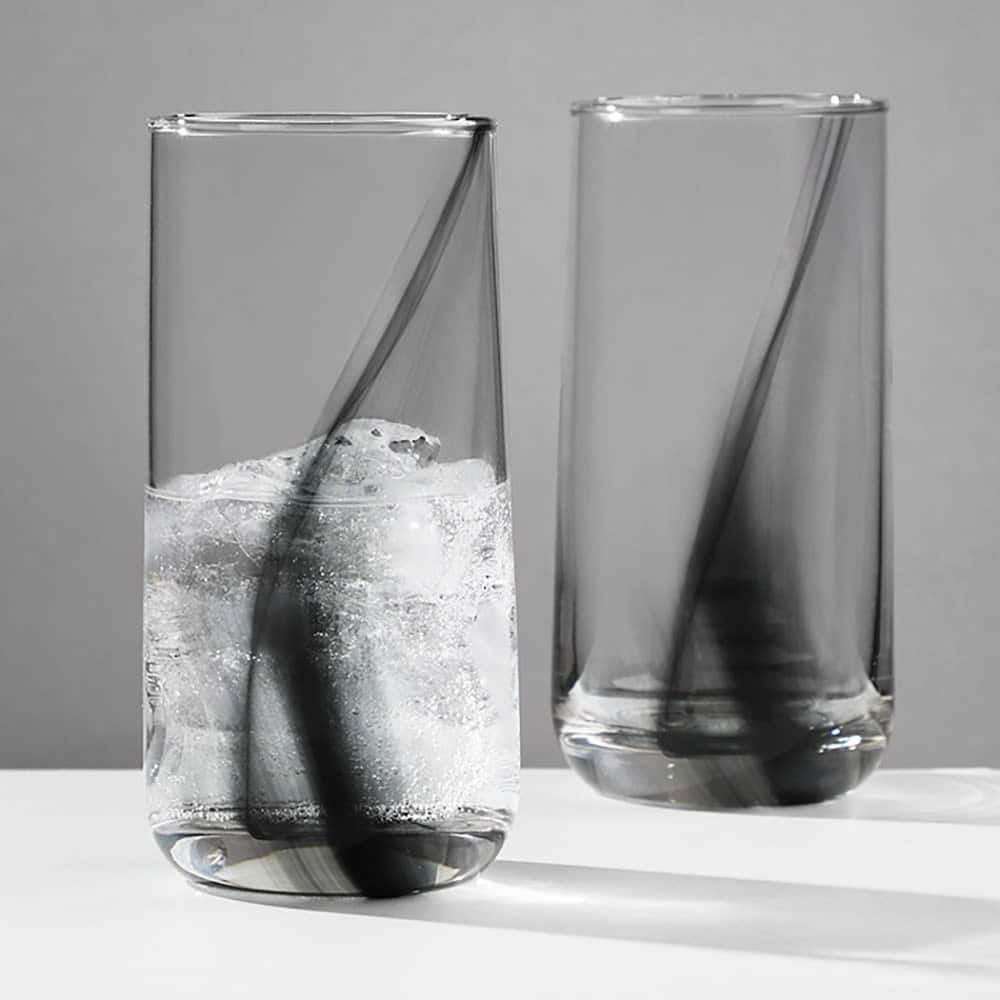 Libbey Ascent Black Ribbon Cooler Glasses 16 Ounce Set Of 8 Set Of 8