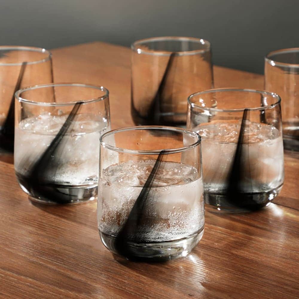 Libbey Ascent Black Ribbon Rocks Glasses 13 Ounce Set Of 8 Set Of 8